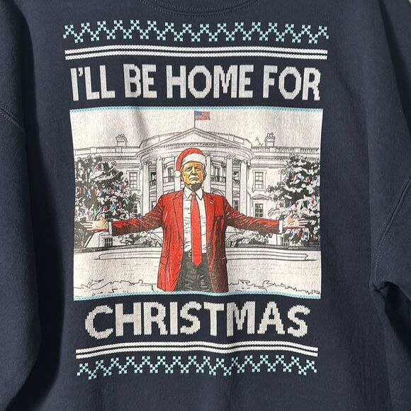 Donald Trump White House Christmas Crew Neck Sweatshirt Size XL - Picture 2 of 4